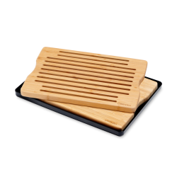 Bambus kombist med opsamlingsfad - sort