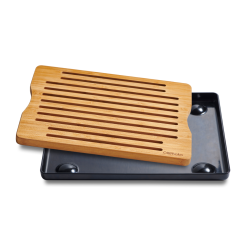 Bambus brdbrt med opsamlingsfad - sort