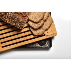 Bambus brdbrt med opsamlingsfad - sort