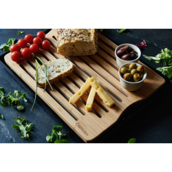 Bambus brdbrt med opsamlingsfad - sort