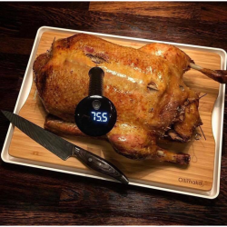 Bambus skrebrt med opsamlingsfad - hvid