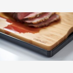 Bambus skrebrt med opsamlingsfad - hvid