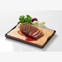 Bambus skrebrt med opsamlingsfad - sort